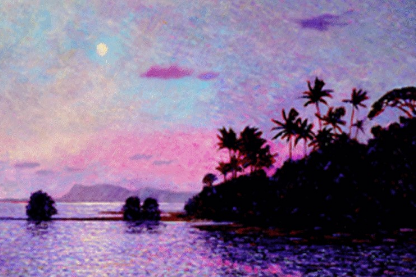 Moon over Ula Mal — painting by Dennis Morton