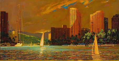"Ali Wai" — painting by Dennis Morton